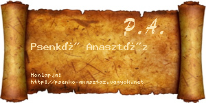 Psenkó Anasztáz névjegykártya