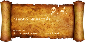 Psenkó Anasztáz névjegykártya